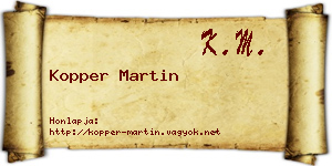 Kopper Martin névjegykártya