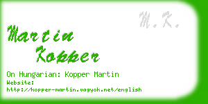 martin kopper business card